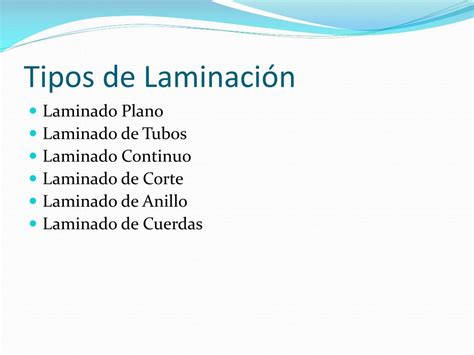 tipos de laminación